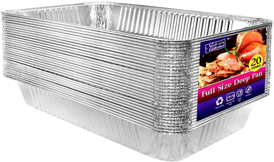 Aluminum Foil Pans 8x8 Disposable (20 Pack) - 8 Inch Square Pans - Tin Foil  Pans Great for Cooking, Ovens, Heating, Storing, Prepping Food 