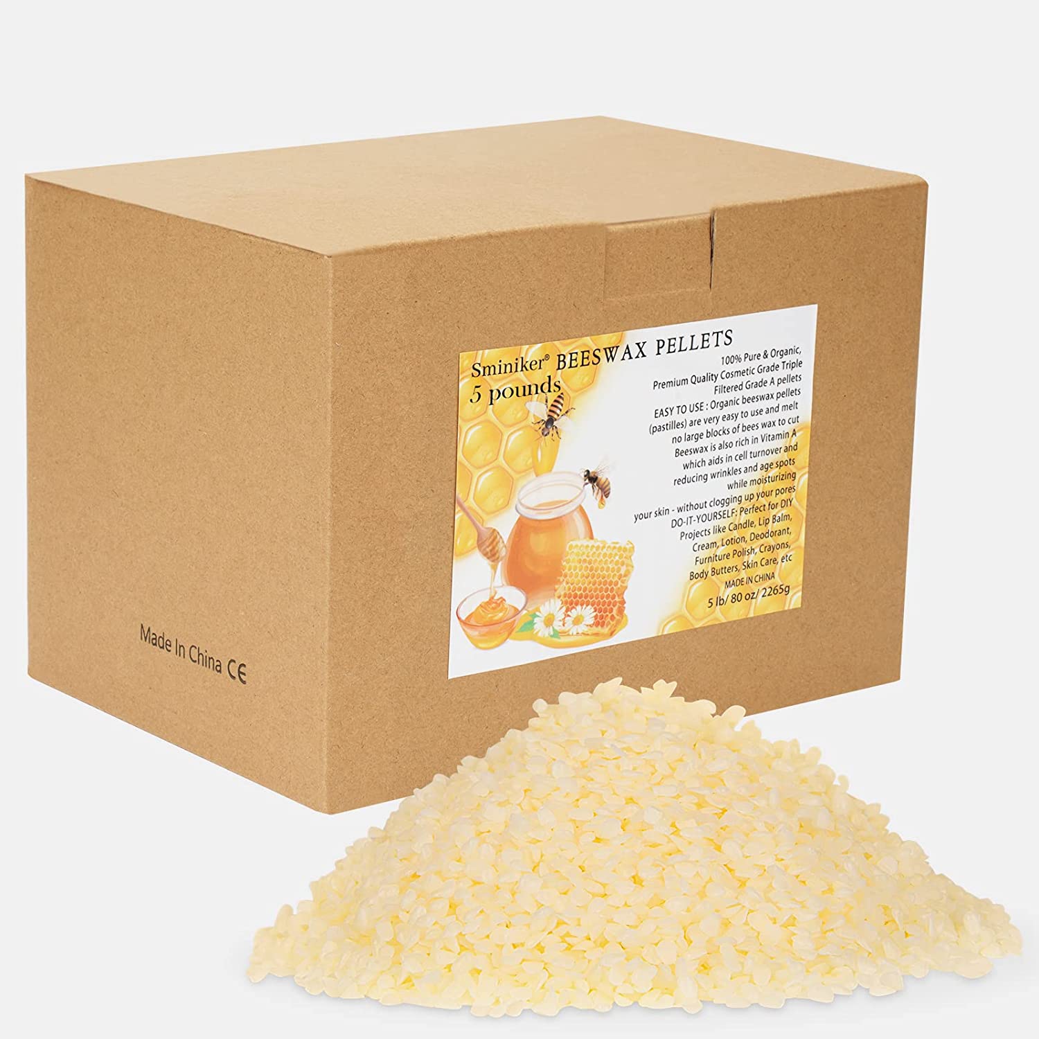 10LB Yellow Beeswax Pellets Food Grade Natural Organic Beeswax